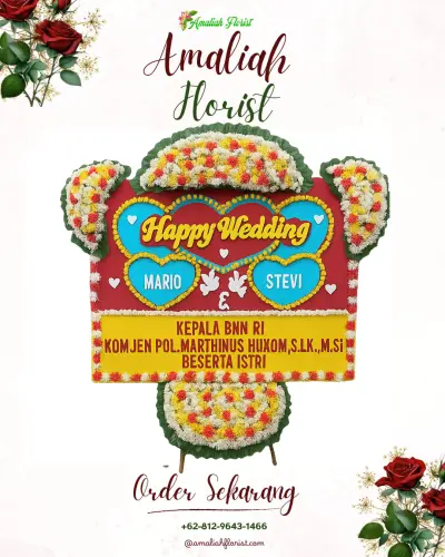 Karangan Papan Bunga Pernikahan di Tuksari